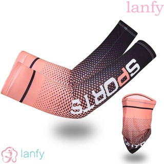 Lanfy ปลอกแขน และหน้ากาก ผู้ชาย ผู้หญิง ระบายอากาศ เย็น หน้ากากกันแดด ป้องกันรังสียูวี ขี่จักรยาน ปลอกกันฝุ่น หน้ากากยาว หน้ากากน้ําแข็ง กีฬา ปลอกแขน