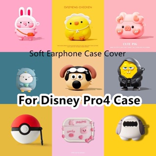 【Trend Front】เคสหูฟัง แบบนิ่ม ลายการ์ตูนไก่น่ารัก สําหรับ Disney Pro4 Pro 4