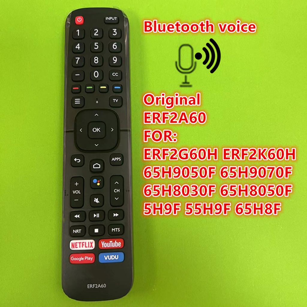ERF2A60 เสียงรีโมทคอนโทรลสําหรับ HISENSE 4K สมาร์ททีวีพร้อม NETFLIX YouTube Google Play VUDU Fit สํา