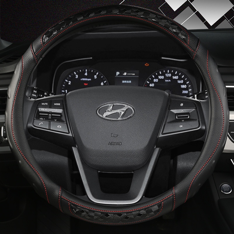 พวงมาลัยรถ 38 ซม.สําหรับ Hyundai i30 Creta Tucson ix35 Solaris Elantra Santa Fe Kona i40 Palisade อุ