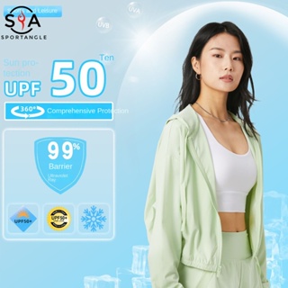 【Sportsangel】UPF50+เสื้อแจ็กเก็ต มีฮู้ด มีซิป ป้องกันแดด เหมาะกับการวิ่ง ออกกําลังกาย