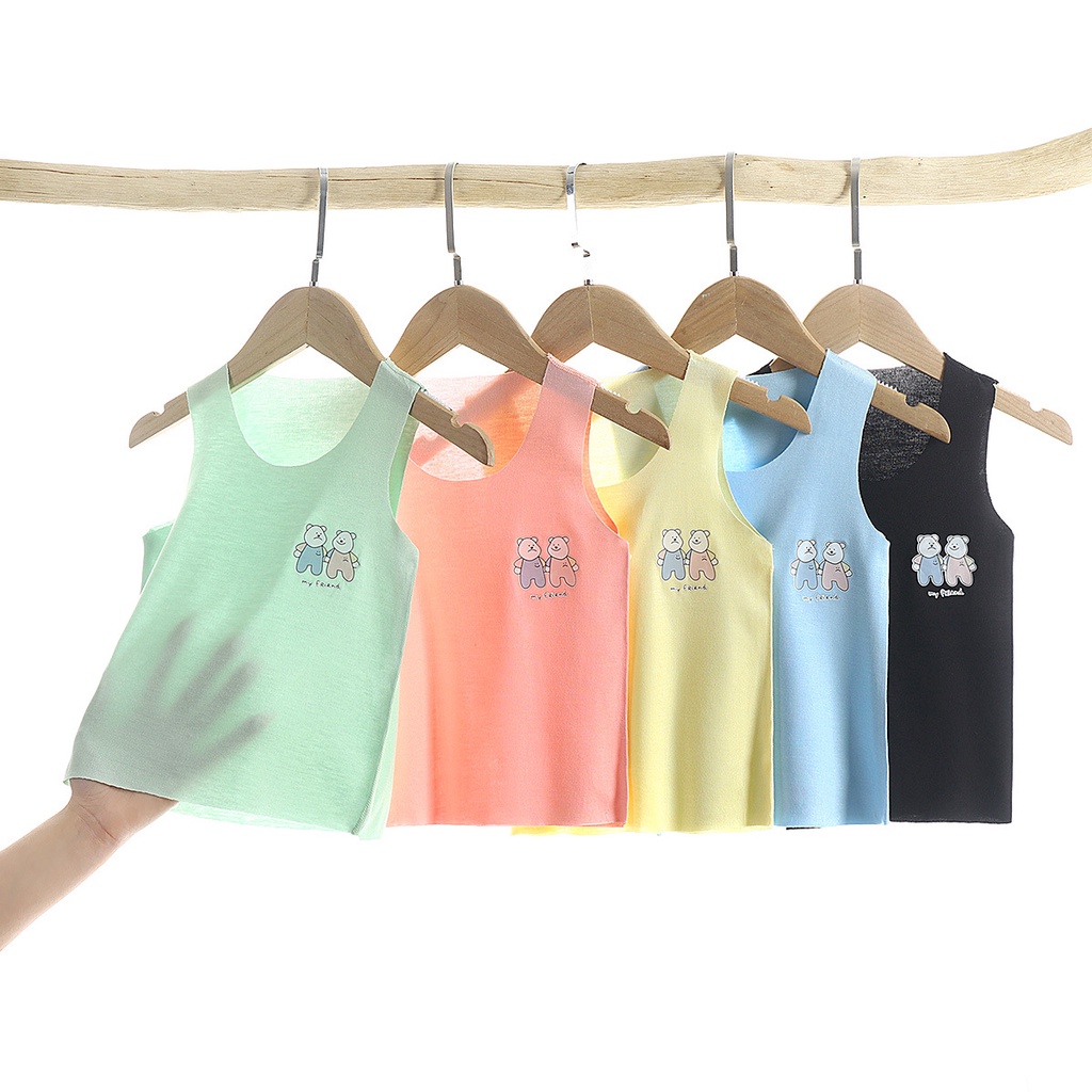 [ML] 73-13 ซม. เด็ก ไร้กระดูก เสื้อกั๊ก ฤดูร้อน สไตล์ใหม่ กลาง เด็กเล็ก กิริยา แขนกุด ยกทรง เด็กชาย เด็กหญิง เสื้อ Bottoming