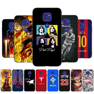 เคสโทรศัพท์มือถือ ซิลิโคนนิ่ม Tpu ลายดอกไม้ สีดํา สําหรับ Motorola Moto G9 Play Motorola Moto G9 MotoG9