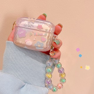 เคสหูฟัง ประดับจี้ลูกปัดไล่โทนสี รูปดาว และกระต่ายน่ารัก สําหรับ AirPods 1 2 3 Pro