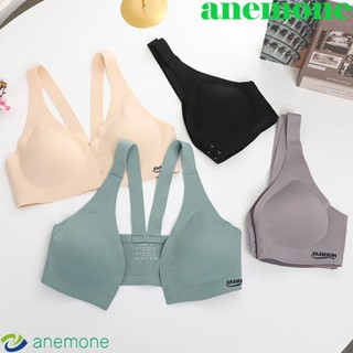 Anemone สปอร์ตบรา ดันทรง ไร้รอยต่อ ไร้สาย บาง หัวเข็มขัดด้านหน้า สปอร์ตบรา ผ้าเรยอน ใส่สบาย สําหรับผู้หญิง