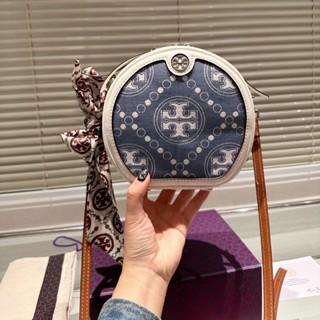 【พร้อมกล่อง】Tory Burch กระเป๋าสะพายไหล่ ทรงเมสเซนเจอร์ ทรงกลม เข้ากับทุกการแต่งกาย แฟชั่นสําหรับสตรี 2023