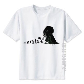 Cthulhu เสื้อยืดผ้าฝ้าย 100% พิมพ์ลาย Lovecraft สําหรับผู้ชาย