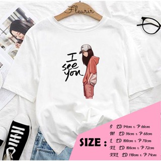 【Hot】Fleurir เสื้อยืดลําลอง แขนสั้น พิมพ์ลาย I SEE YOU สําหรับผู้ชาย ผู้หญิง ผู้ใหญ่