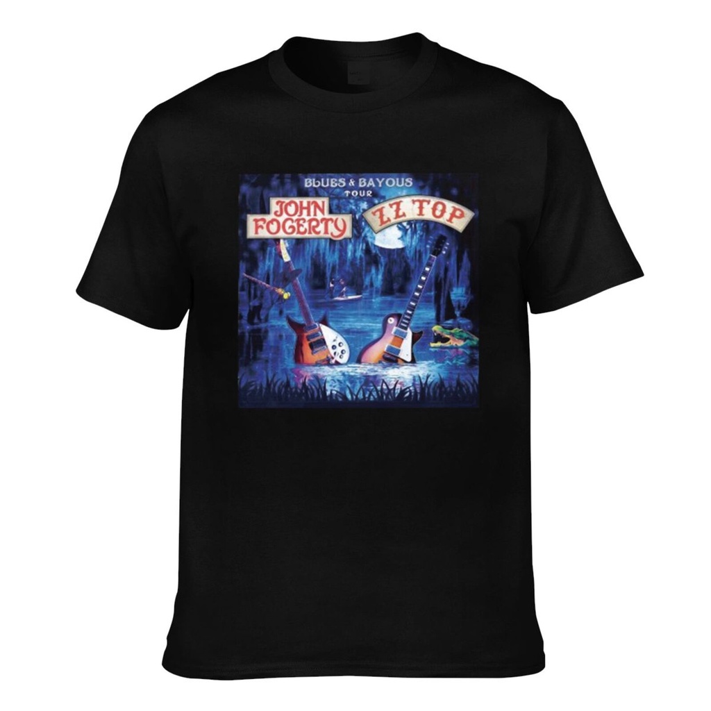 คุณภาพระดับพรีเมียม Zz Top John Foggerty Blues Bayous Tour 2023 Cotton Gildan เสื้อยืด
