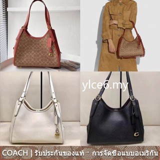 COACH c4825 c4824 Lori Hobo กระเป๋าสะพายผู้หญิง/ความจุขนาดใหญ่/หนังวัว/กระเป๋าพเนจร/พิมพ์ลายคลาสสิก/กระเป๋าข้างซิป