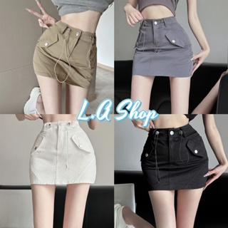 L.A Shop พร้อมส่ง กระโปรงกางเกงเอวสูง ผ้าร่มใส่สบายไม่หนาไม่บาง กำลังดี "2329"-NZ-XM