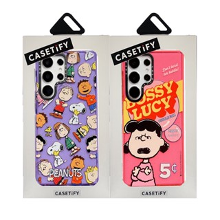 CASETIFY เคสโทรศัพท์มือถือแบบนิ่ม TPU กันกระแทก ลายการ์ตูนสนูปปี้ ถั่วลิสง แต่งกลิตเตอร์ สําหรับ Samsung Galaxy S23 Ultra Plus S22 Ultra