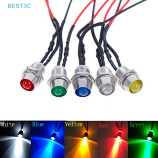 Best3c โคมไฟ LED 12V 0.31 นิ้ว สีแดง สีเขียว สีฟ้า สําหรับรถยนต์ รถบรรทุก
 ขายดี