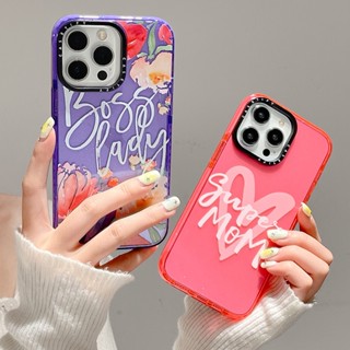 Casetify เคสโทรศัพท์มือถือแบบนิ่ม กันกระแทก ลายเพ้นท์หัวใจ สีชมพู สําหรับ iPhone 14 Pro Max 13 Pro Max 12 Pro Max 11