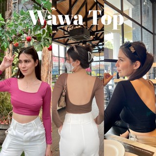 🍒Wawa Top🍒 เสื้อครอปแขนยาว มีดีเทลเว้าหลัง มีซับครึ่งตัว ใส่แล้วเซกซี่มากก พริกสิบเม็ดไปเลย