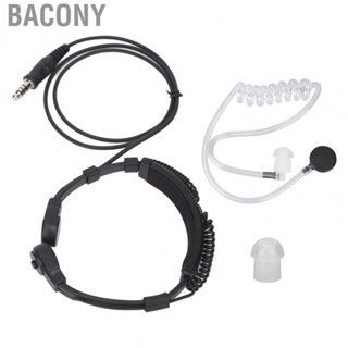 Bacony Air Tube Earpiece  Throat Mic Headset Dual Mic Transponder Retractable Ergonomic Heavy Duty  for Walkie Talkies