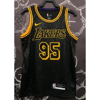 Motion NBA Los Angeles Lakers No. เสื้อกีฬาบาสเก็ตบอล พิมพ์ลาย Toscano สีดํา 95 405190