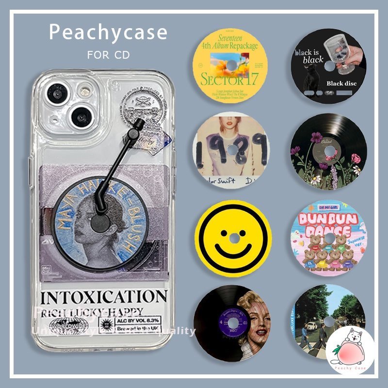 แผ่น CD เครื่องเล่นเพลง ย้อนยุค หมุนได้ อุปกรณ์เสริมเคสโทรศัพท์มือถือ