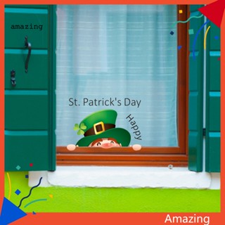 [AM] สติกเกอร์ ลาย Happy St Patricks Day น่ารัก ลอกออกง่าย สําหรับติดตกแต่งหน้าต่างรถยนต์ DIY