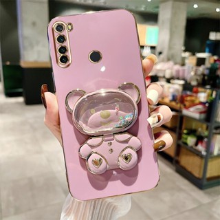 เคสโทรศัพท์ Xiaomi Redmi Note 8 8T Note 8 Pro Note 7 Pro การ์ตูนหมี ของเหลว ดาว ที่วาง เคลือบไฟฟ้า TPU ซิลิโคนนุ่ม เคสป้องกันกล้อง