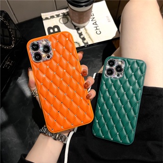 Luxury rhinestone เคส compatible for iPhone 12 Pro Max Case Rhombus Lattice เคสหนัง iPhone 11 Phone Cover เคสไอโฟน 11 Pro Max เคสโทรศัพท์