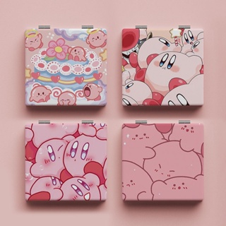 Star Kirby กระจกแต่งหน้า สองด้าน ขนาดเล็ก แบบพกพา พับได้ สําหรับนักเรียน