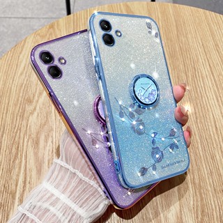 ขายดี เคสโทรศัพท์มือถือ ซิลิโคนนิ่ม ไล่โทนสี พร้อมแหวนขาตั้ง สําหรับ Samsung Galaxy A03 A04 A04e A04S A13 A12 4G 5G A04 GalaxyA13 5G