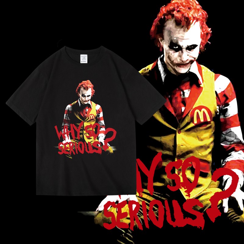 เสื้อ joker แขนสั้นคอกลม ใส่ได้ทั้งชายหญิง สกรีนลายสวยงาม เสื้อยืด cotton oversize DC ภาพยนตร์อเมริก