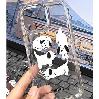 Cute Dog Phone Case For Iphone11 Straight Edge Suitable for 12 Apple 13 Drop-Resistant Xs Transparent XR Silicone 8P Soft Case