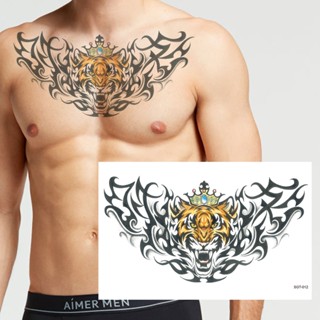 สติกเกอร์รอยสักชั่วคราว TATTOO สติกเกอร์ติดหน้าอกเสือ ลวดลายขนาดใหญ่