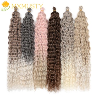 Mxmusty วิกผมหยิกสังเคราะห์ ทนความร้อน สีดํา สีชมพู สไตล์แอฟริกัน สําหรับผู้หญิง