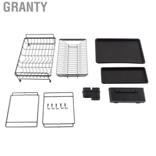 Granty Dish Drying Rack  2 Tier Dish Racks Easy Installation Carbon Steel Detachable with Drainboard for Kitchen Counter