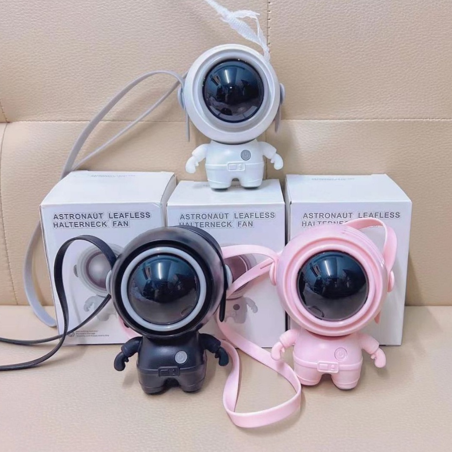 พัดลมนักบินอวกาศ ขนาดเล็กห้อยคอ แขวนคอแบบไร้ใบพัด แบบพกพา ขนาดmin บายความร้อนคูลลิ่ง