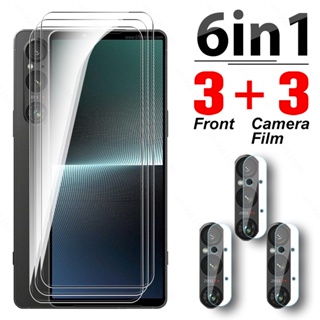 6in1 ฟิล์มกระจกนิรภัยกันรอยหน้าจอกล้อง สําหรับ Sony Xperia 1 10 V 5G Xperia1 Xperia10 V Xperia1V Xperia10V 1V 10V V1 V10