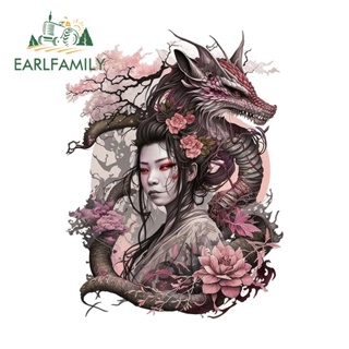 Earlfamily สติกเกอร์ Geisha กันน้ํา 13 ซม. x 9.8 ซม. สําหรับติดตกแต่งประตูรถยนต์ รถจักรยานยนต์ กันชน แล็ปท็อป