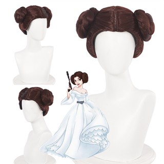 Misscoo วิกผมสั้น คอสเพลย์เจ้าหญิง Leia Organa Solo ทนความร้อน