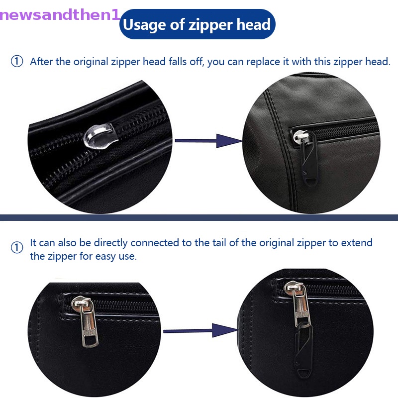 Newsandthen1 5 ชิ้น ถอดได้ ซิปเลื่อน ดึง ทันที ซิป ชุดซ่อม เปลี่ยน สําหรับแตก หัวเข็มขัด กระเป๋าเดินทาง กระเป๋าเดินทาง หัวซิป ดี