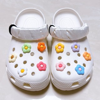 10 ชิ้น ใหม่ สว่าง ดอกไข่ ชุด Crocs Jibbitz สติกเกอร์ Diy อุปกรณ์เสริม Ins ตกแต่ง