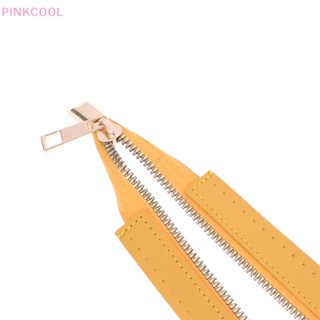 Pinkcool ซิปโลหะ หนัง PU 18 ซม. อุปกรณ์เสริม สําหรับเย็บกระเป๋า เสื้อผ้า รองเท้า DIY 1 ชิ้น