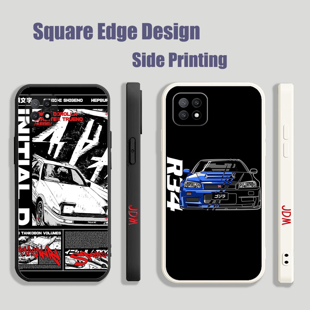 สําหรับ OPPO A8 A31 A1K F9 Pro A52 A72 A92 A59 F1S A7X A71 JDM Racing รถ GTR R34 RFF13 เคสโทรศัพท์ขอ