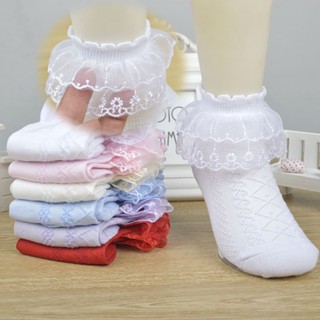 Girls Lace Socks Spring and Autumn Thin Dance Childrens Lace Princess Socks (2.1)