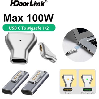 Hdoorlink อะแดปเตอร์เชื่อมต่อแม่เหล็ก Type C USB PD Type-C ตัวเมีย เป็น Masafe 2 USB C ตัวเมีย สําหรับ MaBook Air Pro