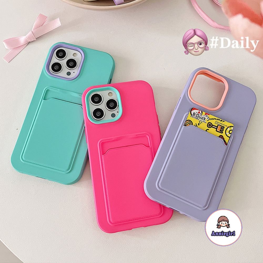 เคสไอโฟน 13 พร้อมช่องใส่บัตร สําหรับ Iphone 11 15 14 Pro Max 13Pro 12 Pro Max Xr Xs Max 7 8 Plus SE ถอดออกได้ เคสโทรศัพท์มือถือ TPU นิ่ม กันกระแทก