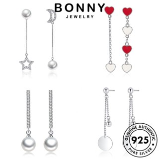 BONNY JEWELRY ผู้หญิง เพชร เกาหลี ต่างหู แฟชั่น เงิน แท้ มอยส์ซาไนท์ ต้นฉบับ Silver 925 หนีบ ไข่มุก ห่วง ตุ้มหู เครื่องประดับ เครื่องประดับ M029