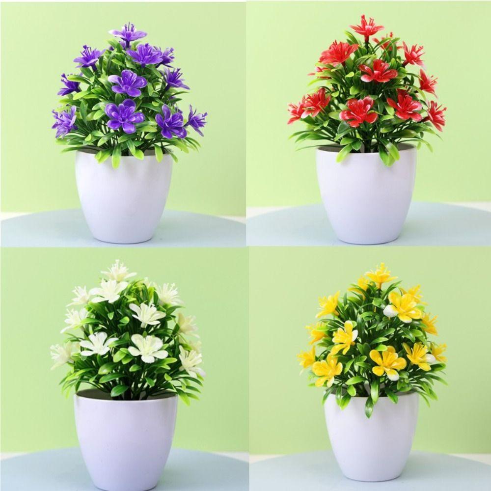 จัดส่งจากประเทศไทยMYSTICM ดอกไม้ประดิษฐ์สํานักงานพืชประดิษฐ์ต้นไม้กระถางต้นไม้พืชขนาดเล็ก - รูปที่ 4