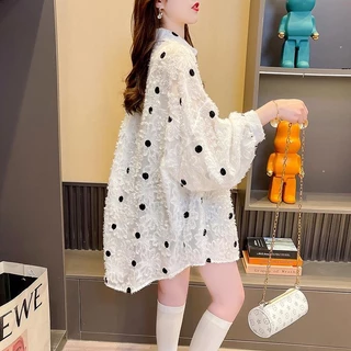 🌸Breeze🌸 รุ่นบาง ลมขี้เกียจ เสื้อเชิ้ต เสื้อโค้ท ผู้หญิง หลวม ความรู้สึกของการออกแบบ ท็อปส์ เทรนด์🌸(จัดส่ง 24 ชั่วโมง)🌸