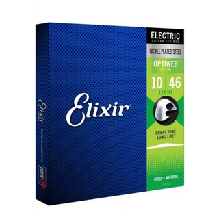 19052 ELIXIR Optiweb Nickel Wound 10-46 Electric Guitar Strings Light Long Life