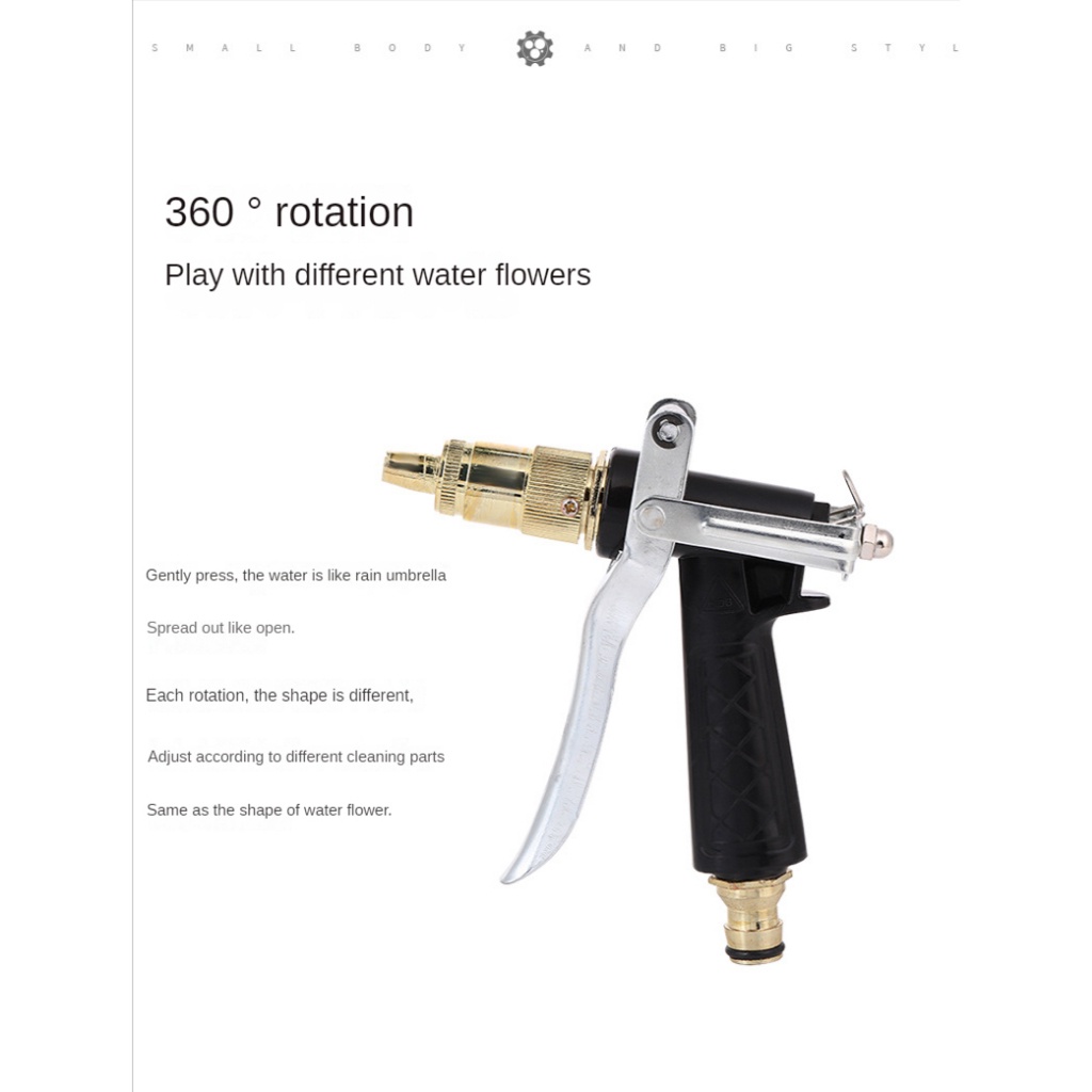 ZKB - ปืนฉีดน้ำปรับแรงดัน หัวฉีดน้ำแรงสูง ปืนล้างรถ ปืนล้างรถ หัวทองเหลือง ปืนฉีดน้ำแรงดันสูงหัวฉีด แบบสั้น N2-N3 - รูปที่ 5