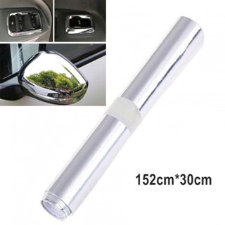 ⚡READYSTOCK⚡Car Sticker Air Bubble Free Anti-fouling Film Wrap Silver Chrome Vinyl