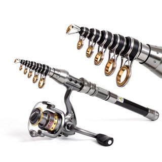 คันเบ็ดตกปลา น้ําหนักเบาพิเศษ 1.5 ม. -2.4 ม. เรือ / คันโยกแพ Power Lure Spining Carbom Rock Travel Pole Superhard